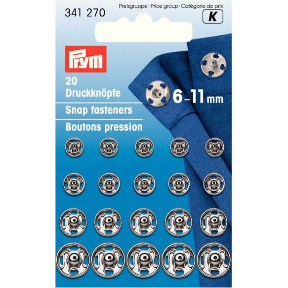 Prym Drukknoopjes Zilver 6-11 mm