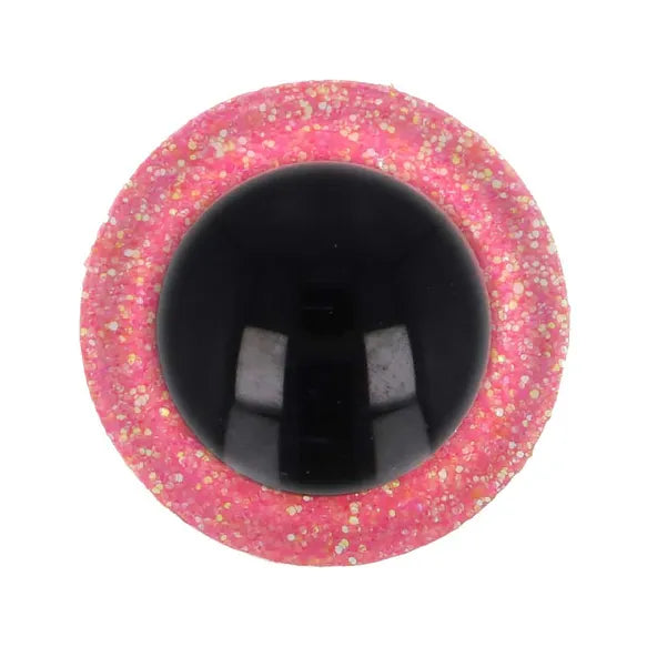 Veiligheidsogen Roze - Glitter- 18.0 mm