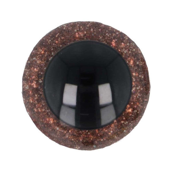 Dierenogen 18.0mm - Glitter Bruin - 1 paar