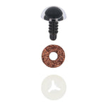 Dierenogen 18.0mm - Glitter Bruin - 1 paar