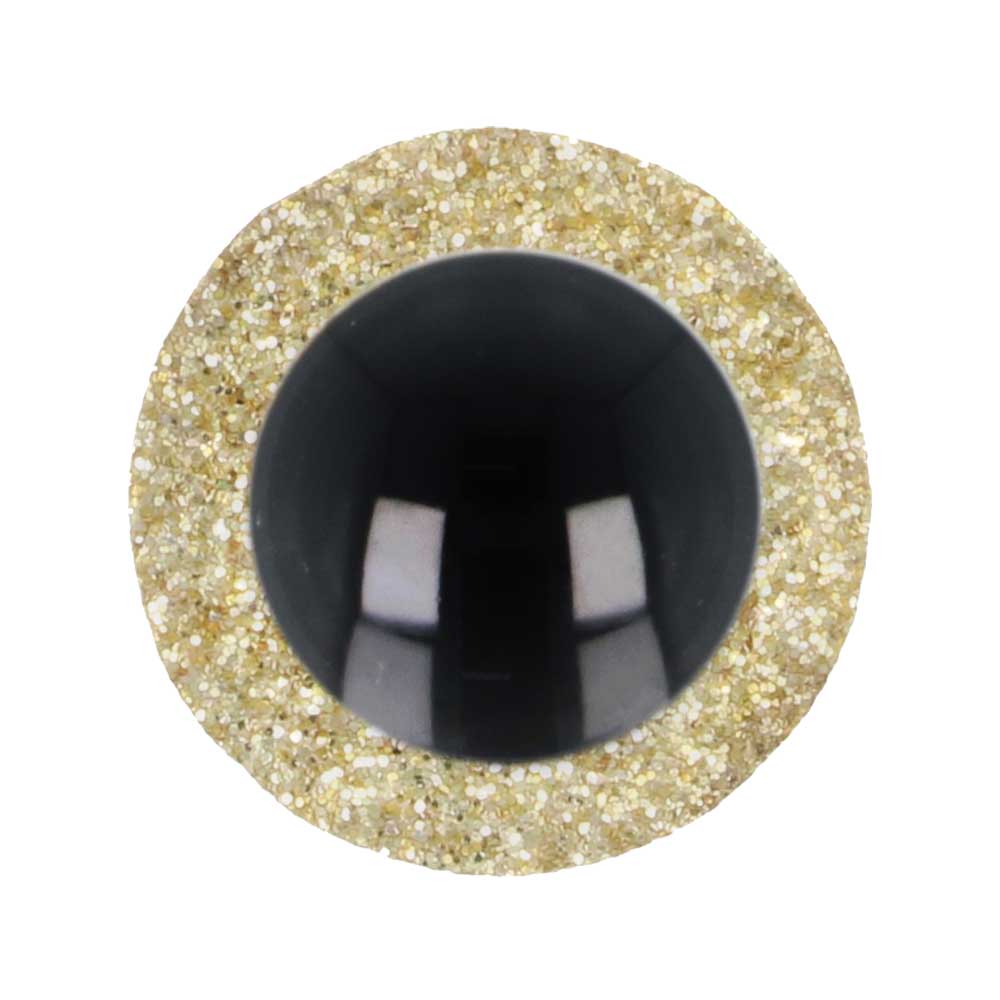 Dierenogen 18.0mm - Glitter Goud - 1 paar