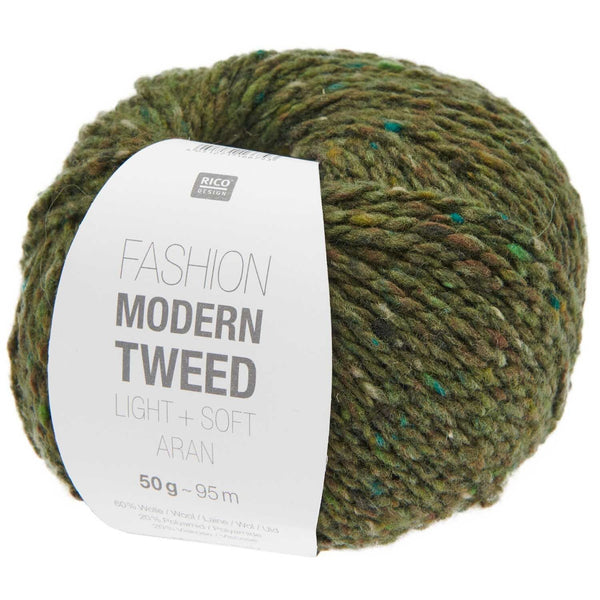 Modern Tweed Aran - Olive