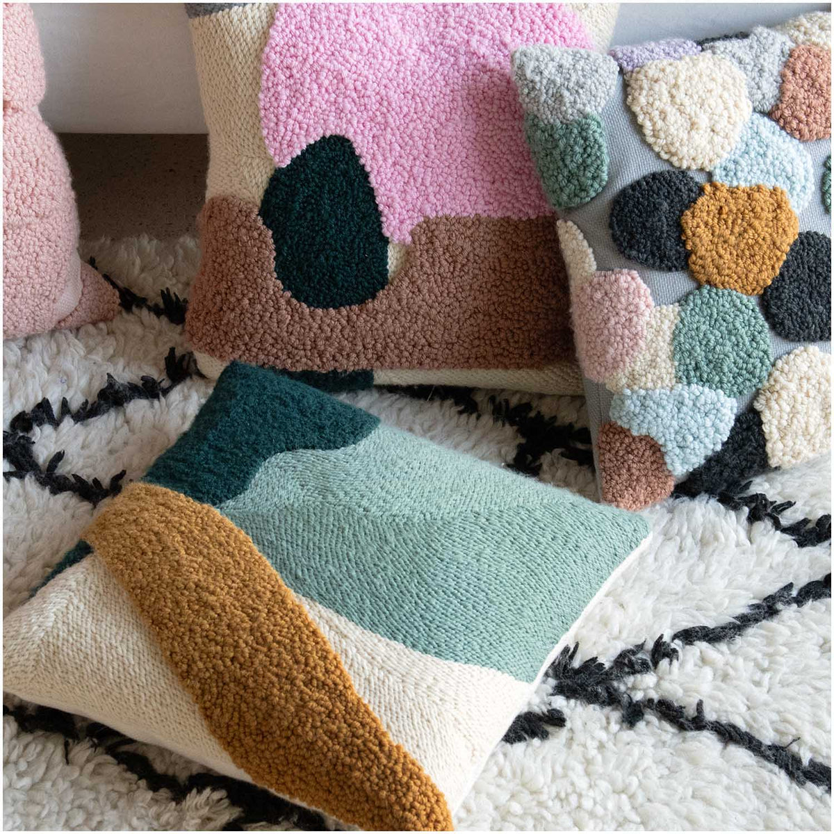 Rico Design Punchpakket - Kussen Mosterd en Groen