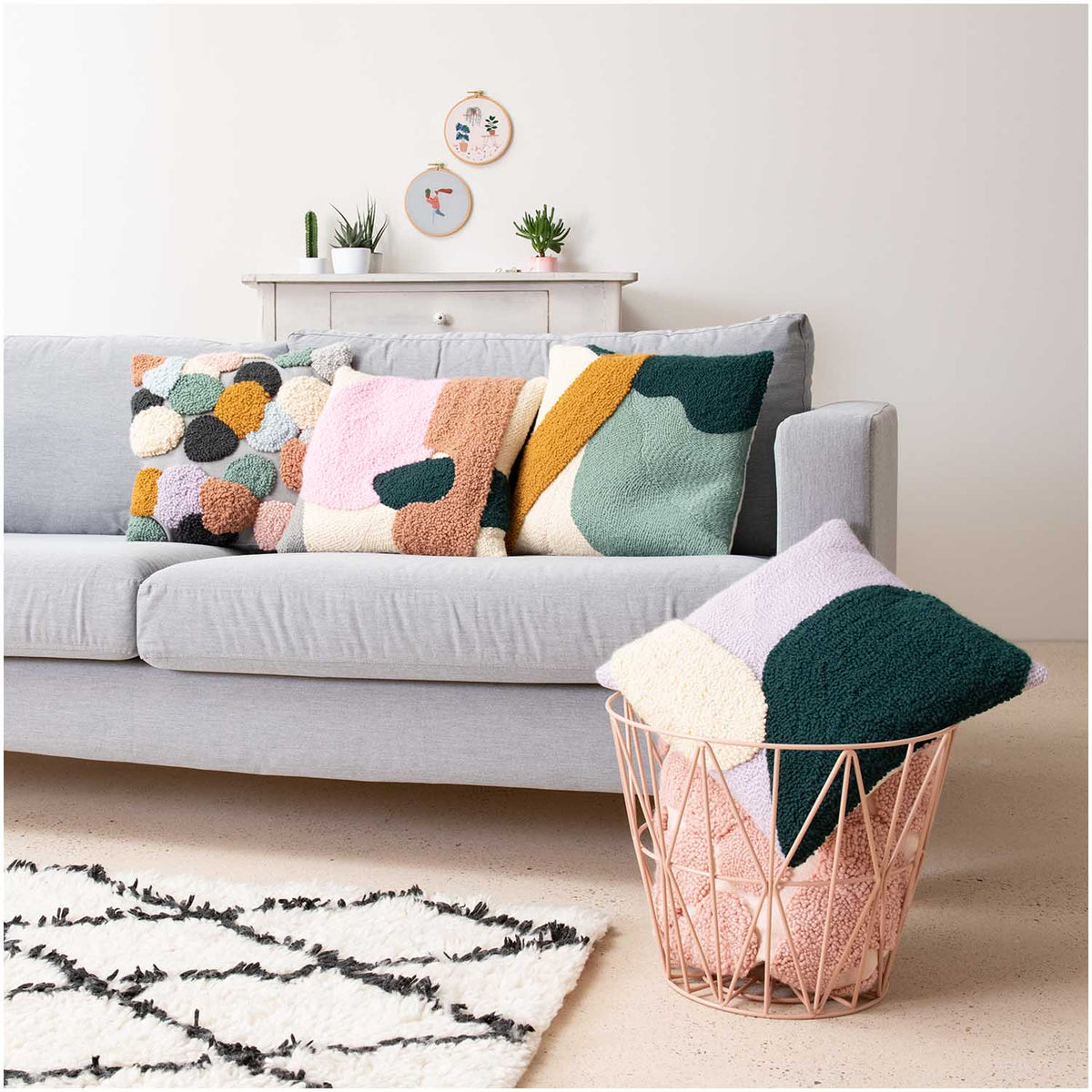 Rico Design Punchpakket - Kussen Mosterd en Groen