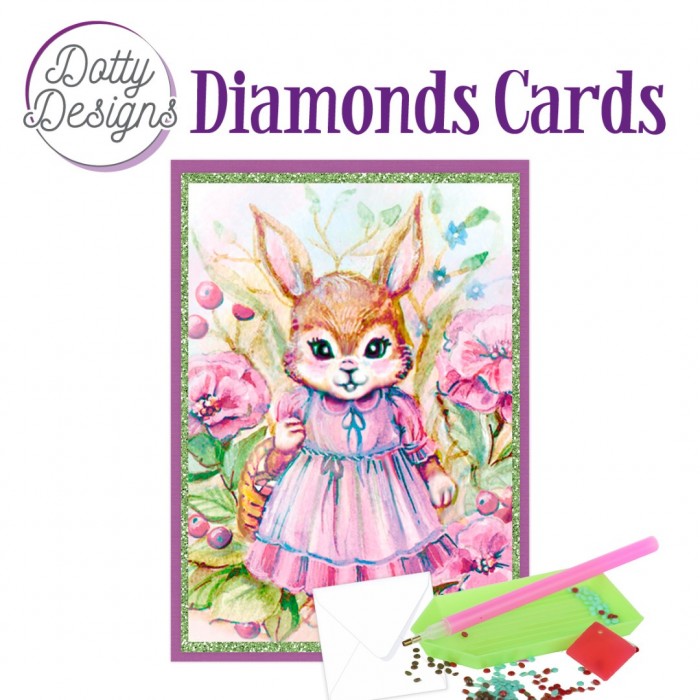 Rabbit in Dress Diamonds Cards