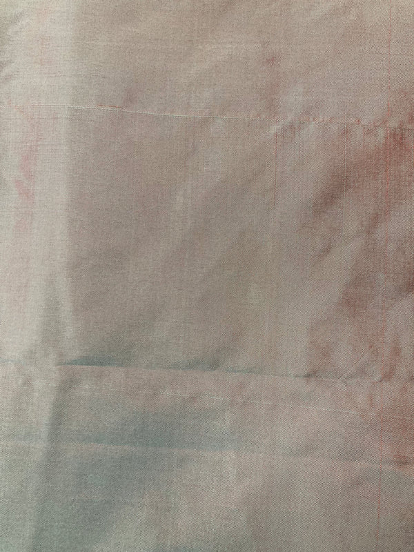 Zijdekatoen - Effen turquoise/bordeaux