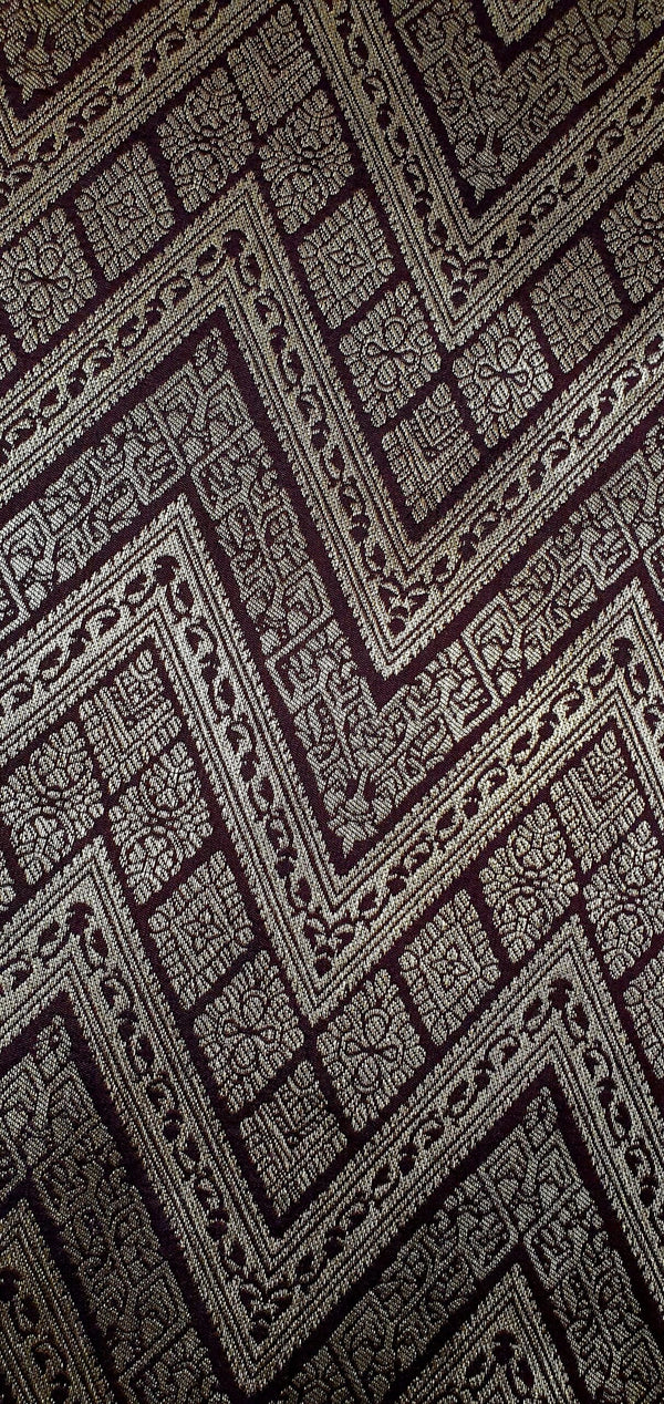 Twee kleuren zijde - Bordeaux en goud