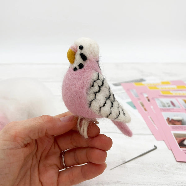 Roze grasparkiet - Set voor naaldvilten