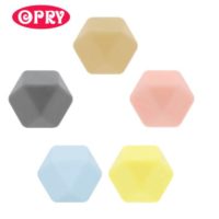 64528-ast1 Opry Siliconen kralen hexagon 14mm