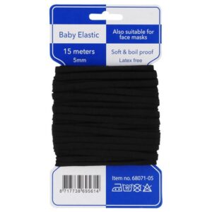68071-05-1 Mondkapjes elastiek 5mm - 6x15m - kleurcode 71-05 - zwart