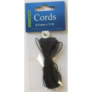 waxed-katoen-koord-rond-0-5mm-zwart-5m Zwart