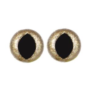5637-15-GO1-1 Opry Glitter Kattenogen tweeklurig 15mm - Goud
