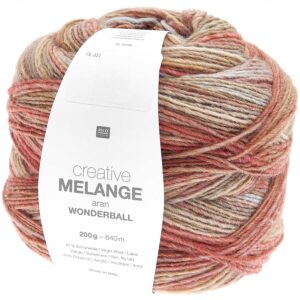 383298.021_2 Creative Melange Aran Wonderball Olive-Rust mix
