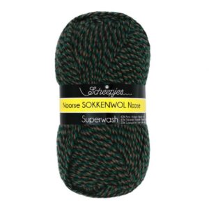 1570-6847-1 Scheepjes Noorse wol Markoma - Groen Zwart - 100gr -6847