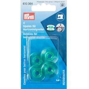 610.364-1 Naaimachinespoelen - Prym - Kunststof Transparant Groen 21.6 mm 4 st
