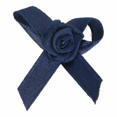 0003-210_1 Roosje 10mm met strik - 210 - Navy