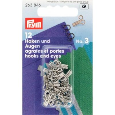 263.846 Haken en Ogen - Prym - No. 3 - 12 st ijzer