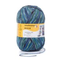 035.9801270__3658_59322 Sokkenwol - Regia Design Line 100gr - 3658 - Blauw en groen