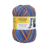 Sokkenwol - Regia Design Line 100gr - 3820 - Blauw en oranje