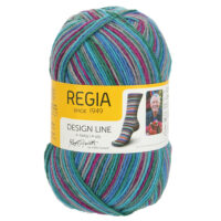 Sokkenwol - Regia Design Line 100gr - 3866 - Blauw. lila en groen